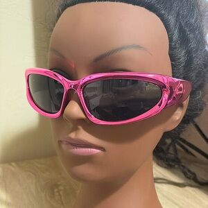 Chrome Pink Visor Sunglasses